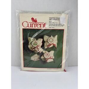 Vintage 1989 Current Counted Cross Stitch Jar Toppers Kit Set of 3 11044-5